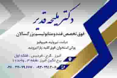 دکتر ملیحه قدیر (کلینیک فوق تخصصی غدد و متابولیسم بزرگسالان) در شهر فردیس