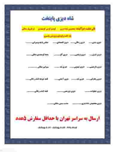 شاه دیزی پایتخت شعبه شهرک