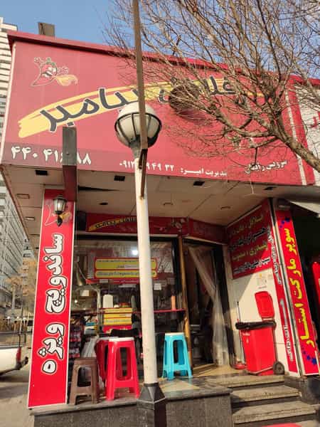 عکس پیتزا میثم در باغ فیض تهران