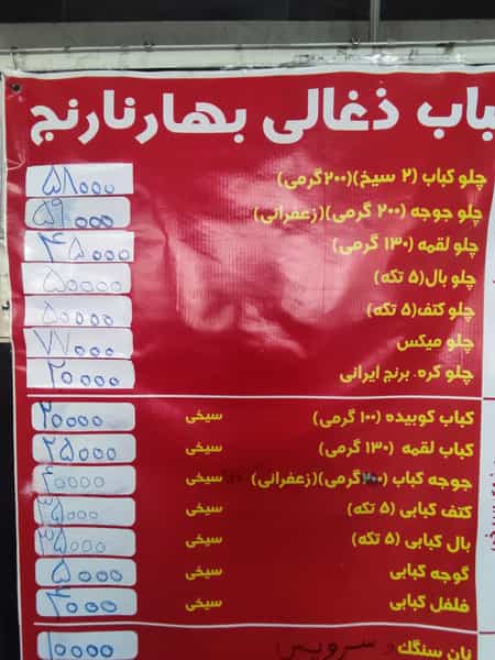 عکس کباب ذغالی بهار نارنج در کارون جنوبی تهران