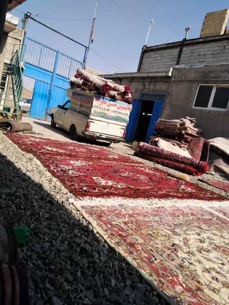 عکس قالیشویی و مبل شویی حسین علیزاده در فرودگاه تبریز