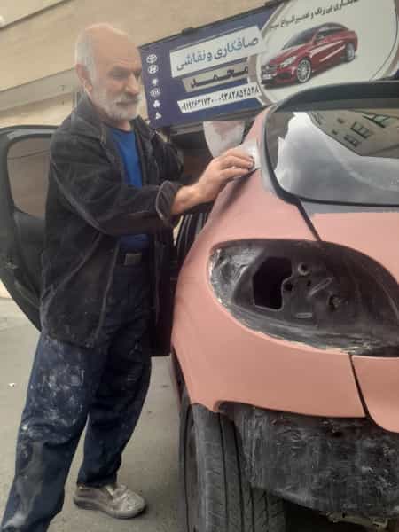 عکس صافکاری و نقاشی اتومبیل محمد در فاز ۱ اندیشه شهریار