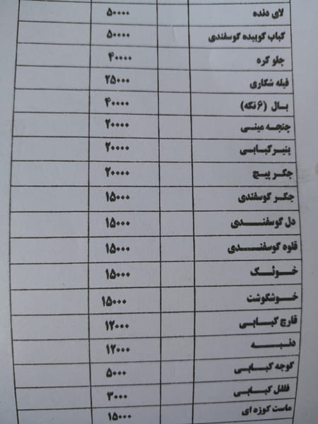 عکس کباب و جگر دلشدگان در هوانیروز تهران